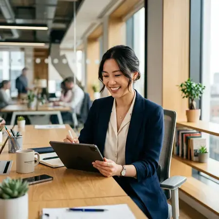 Digital marketing expert using tablet - First Fly Digital Solutions